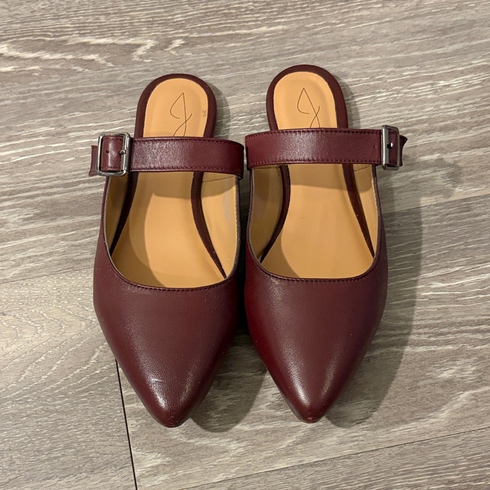 Joie Burgundy Women's Pointed Toe Mules